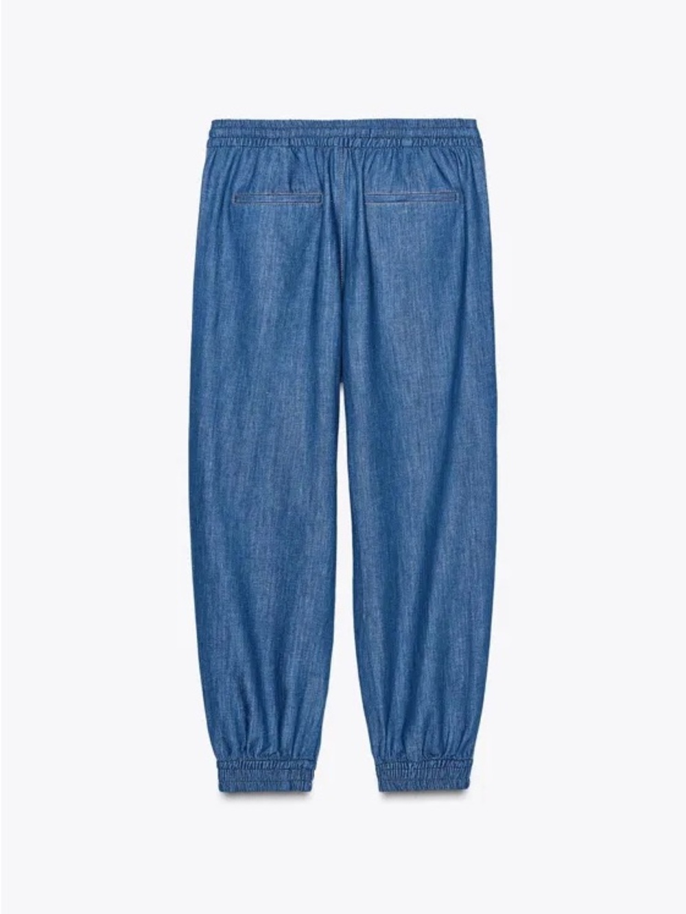 NWT: Zara Linen Blend Indigo- Jogger Pant in Sz : Large - Picture 5 of 7
